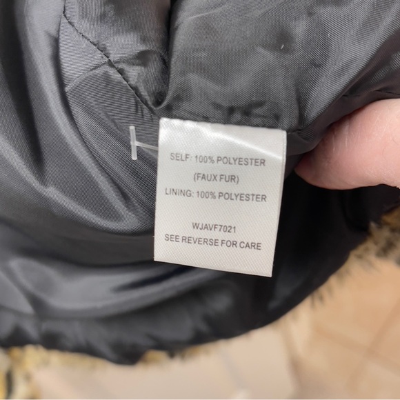 Faux fur leopard coat could fit small peacoat trench pockets snaps mobwife gift - Picture 7 of 12